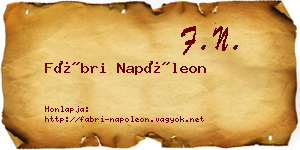 Fábri Napóleon névjegykártya